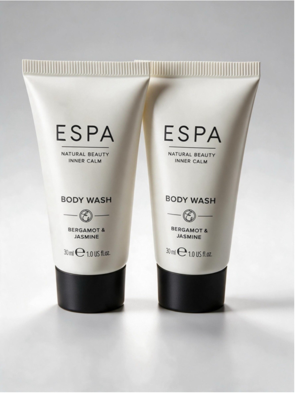 ESPA Body Wash Bergamot & Jasmine 1 oz Travel Size Lot of 2 New